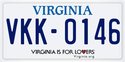 VA license plate VKK0146