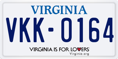 VA license plate VKK0164