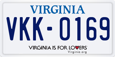 VA license plate VKK0169