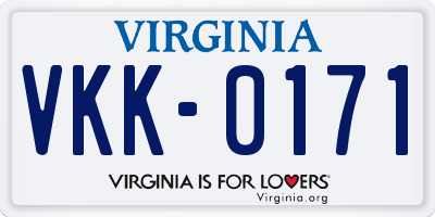 VA license plate VKK0171