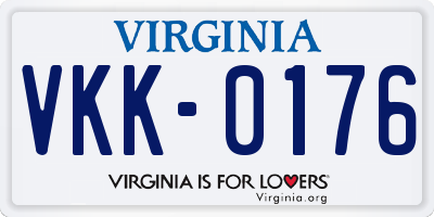 VA license plate VKK0176