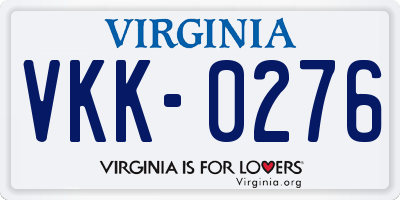 VA license plate VKK0276