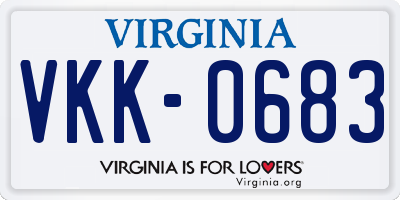VA license plate VKK0683