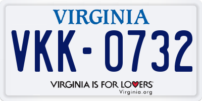 VA license plate VKK0732
