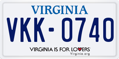 VA license plate VKK0740