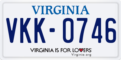 VA license plate VKK0746