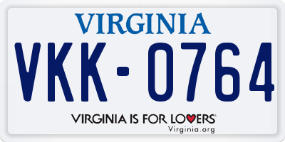 VA license plate VKK0764