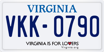 VA license plate VKK0790