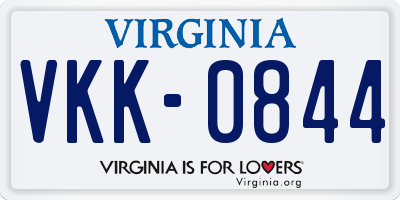 VA license plate VKK0844