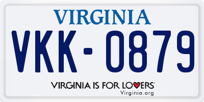 VA license plate VKK0879