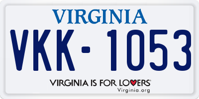 VA license plate VKK1053