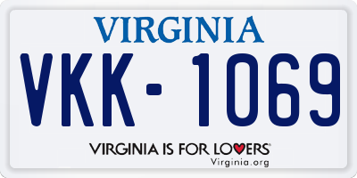 VA license plate VKK1069