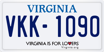 VA license plate VKK1090