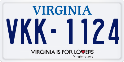 VA license plate VKK1124