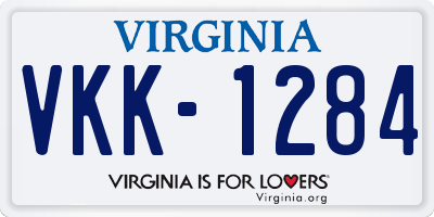 VA license plate VKK1284