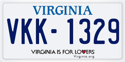 VA license plate VKK1329