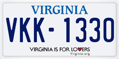 VA license plate VKK1330