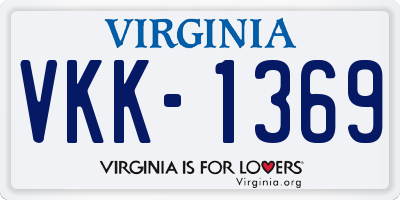 VA license plate VKK1369