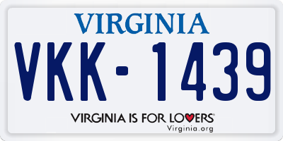 VA license plate VKK1439