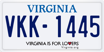 VA license plate VKK1445