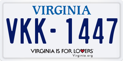 VA license plate VKK1447