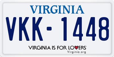 VA license plate VKK1448