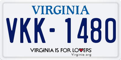 VA license plate VKK1480