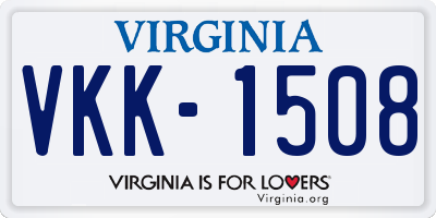 VA license plate VKK1508