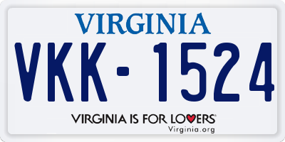 VA license plate VKK1524