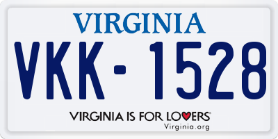VA license plate VKK1528
