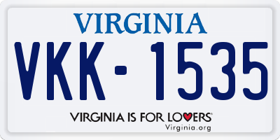 VA license plate VKK1535