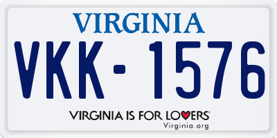 VA license plate VKK1576