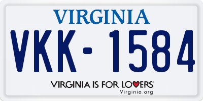 VA license plate VKK1584