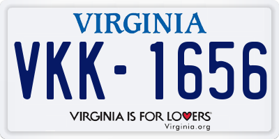 VA license plate VKK1656