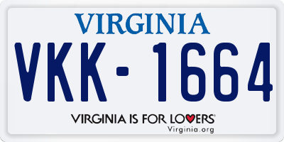 VA license plate VKK1664