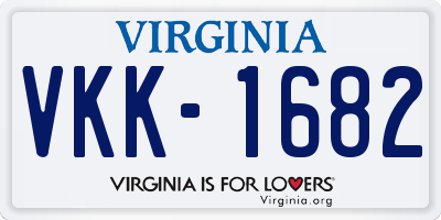VA license plate VKK1682