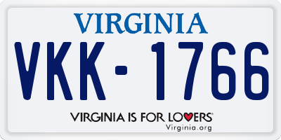 VA license plate VKK1766