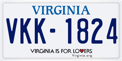 VA license plate VKK1824