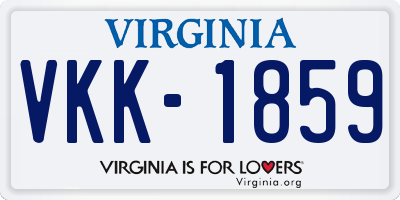VA license plate VKK1859