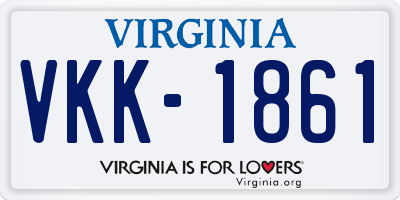VA license plate VKK1861