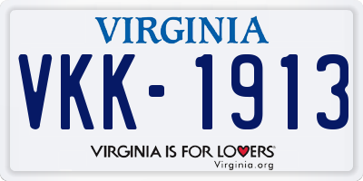 VA license plate VKK1913