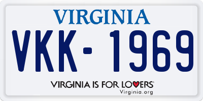 VA license plate VKK1969