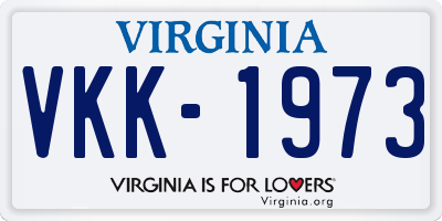 VA license plate VKK1973
