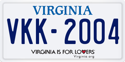 VA license plate VKK2004