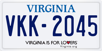 VA license plate VKK2045