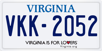 VA license plate VKK2052