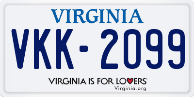 VA license plate VKK2099