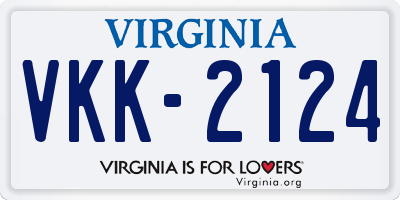 VA license plate VKK2124