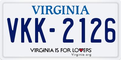 VA license plate VKK2126