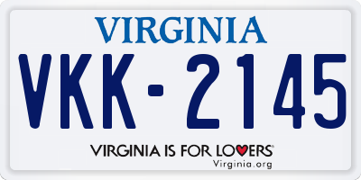 VA license plate VKK2145